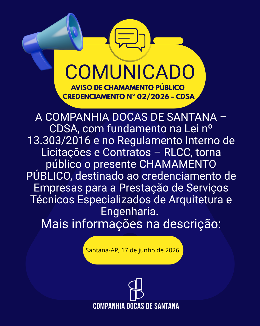 AVISO DE CHAMAMENTO PÚBLICO